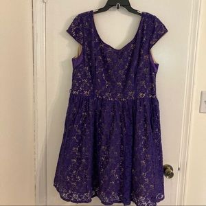 Purple lace overlay dress
